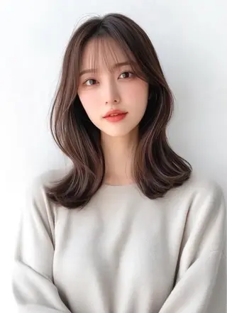 ミディアム 韓国風/髪質改善/ ナガヤアキラのヘアスタイル