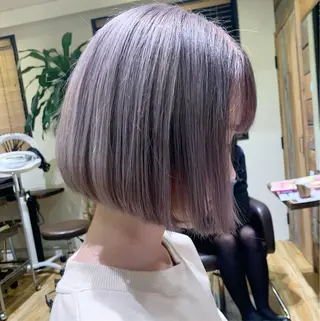 ショート 柔らかな縮毛矯正 透明感カラー💫のヘアスタイル