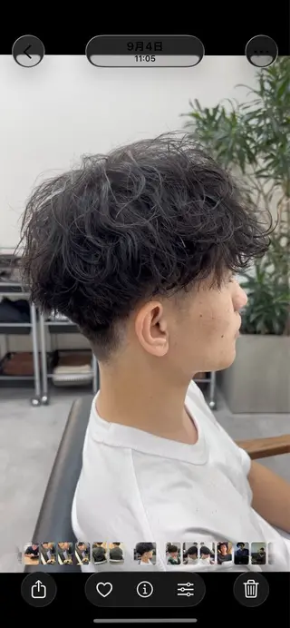 パーマ RIENS 高森俊輔のヘアスタイル