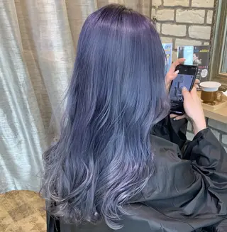 セミロング カラー 韓国レイヤーカット× 髪質改善ラビマーニのヘアスタイル