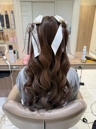 ロング ヘアアレンジ 韓国ヘアメイク🎀/ 縮毛矯正✨山本媛香のヘアスタイル