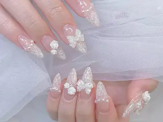 ロング カラー 波 なみのネイルデザイン