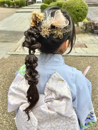 セミロング ヘアアレンジ キッズ 大人のボブパーマ ˗ˋˏairiˎˊ˗のヘアスタイル