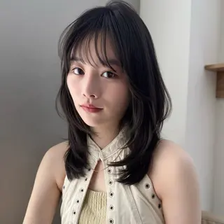ミディアム 透明感🍨レイヤー ヘアセット/miyuのヘアスタイル