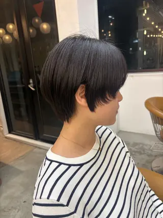 ショート オリーブベージュ/ボ ブ縮毛矯正たまき🧡のヘアスタイル