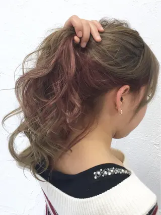 ロング ヘアアレンジ 脱!黒髪 ダブルカラー【上野】のヘアスタイル