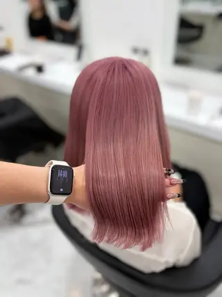 ミディアム カラー ヘアアレンジ さくら🍒 暖色カラー/髪質改善のヘアスタイル