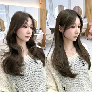 セミロング カラー 🇰🇷韓国風くびれ ヘア🇰🇷中村優大のヘアスタイル