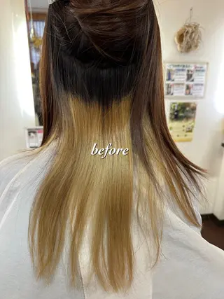 セミロング カラー 💜推しインナー カラー/菊池柊真💜のヘアスタイル