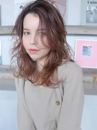 ロング カラー パーマ ヘアアレンジ ITbyALBUM 中野店のヘアスタイル