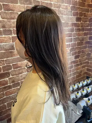 ミディアム カラー パーマ ヘアアレンジ メンズ キッズ ネイル マツエク・マツパ アイブロウ 久木原 ゆりのヘアスタイル