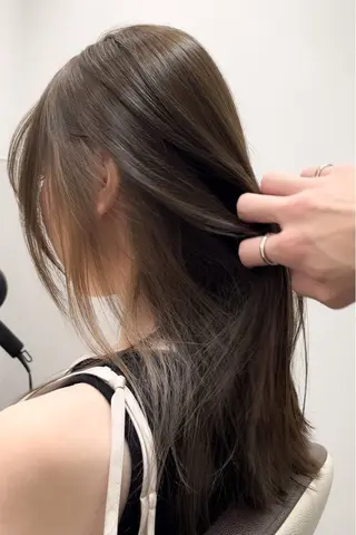 セミロング カラー 土田 啓太のヘアスタイル
