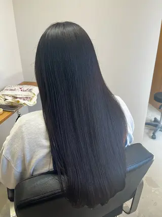 ロング omaフクダ 縮毛矯正/艶髪カラーのヘアスタイル