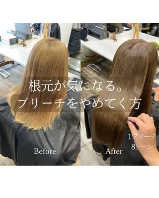 ミディアム 吉野 智行 美髪縮毛矯正髪質改善のヘアスタイル