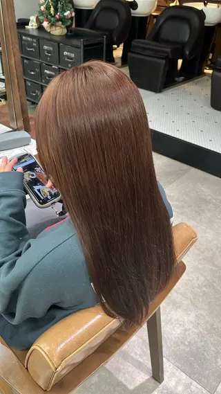 ミディアム カラー 縮毛矯正/さらつや トリートメント首藤のヘアスタイル