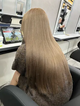 ロング カラー ブリーチ有無Wカラー メンズパーマ大成のヘアスタイル