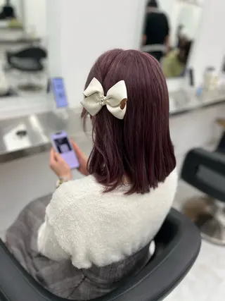 ミディアム カラー ヘアアレンジ 愛されカラー🩷 はるなのヘアスタイル