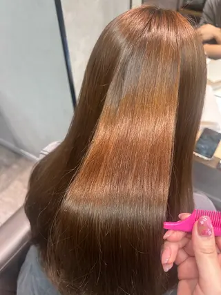 ロング パーマ 透明感カラー/縮毛/ chino🍀のヘアスタイル