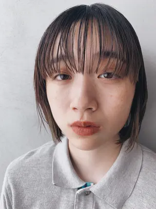 カラー ボブパーマコテ巻き風 パーマNo1深江秀平のヘアスタイル