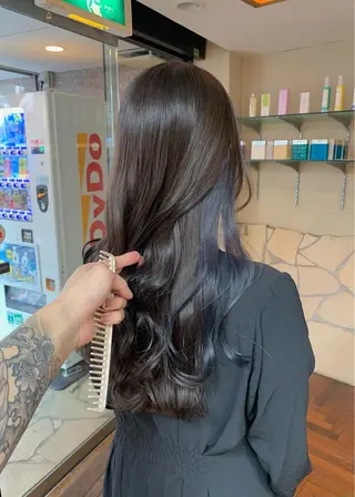 ロング カラー 矢野 晃平のヘアスタイル