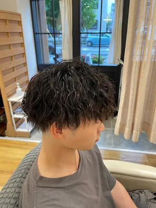 ショート パーマ メンズ 【木場✂️理容室】 メンズ清潔感カットのヘアスタイル