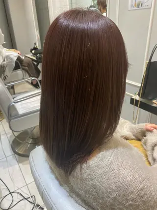 ミディアム 美髪矯正透明感カラー 江川 和輝のヘアスタイル