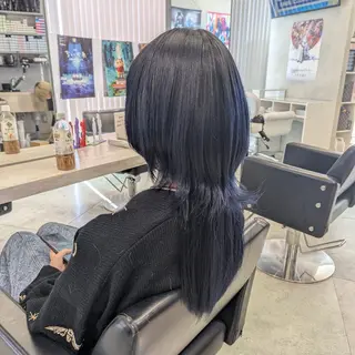 カラー ロング 推しカラー🦉にじさ んじカラー🌈🕒✨のヘアスタイル