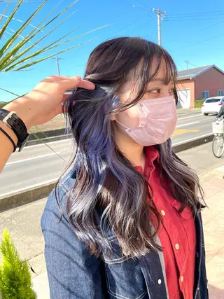 セミロング カラー ダメージレスブリーチ HIROSHIのヘアスタイル