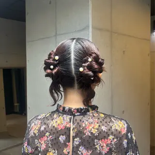 セミロング ヘアアレンジ 〖❁ちひろ| LEONID❁〗のヘアスタイル