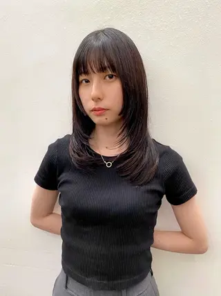 セミロング カラー 似合わせレイヤー/ ケアパーマ/高倉のヘアスタイル