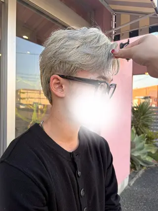 カラー メンズ ボブ&寒色🎐ᩚ 短髪 COCOROのヘアスタイル