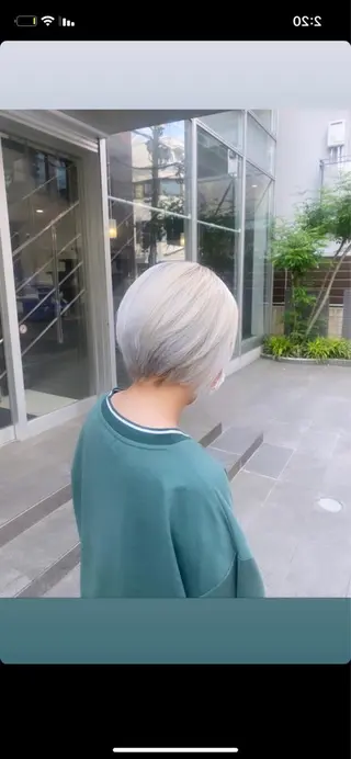 ショート カラー 女性目線でつくる ボブ縮毛矯正のヘアスタイル