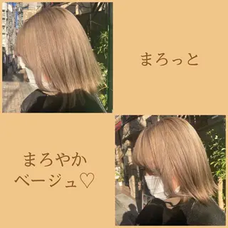 ミディアム カラー ヘアアレンジ オリーブ透明感カラー 表参道/MIKUのヘアスタイル