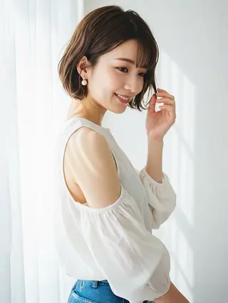 ショート カラー 瀬尾 加寿馬のヘアスタイル