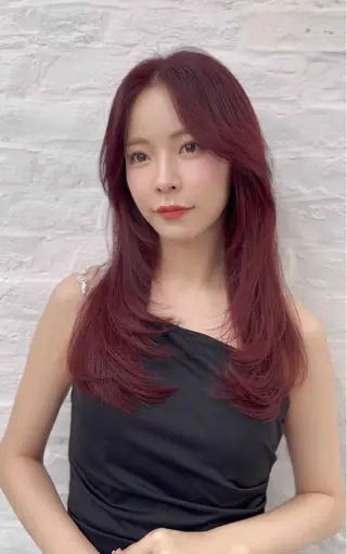 ロング カラー ヘアアレンジ 前髪顔まわりカット 🌈中村海聖のヘアスタイル