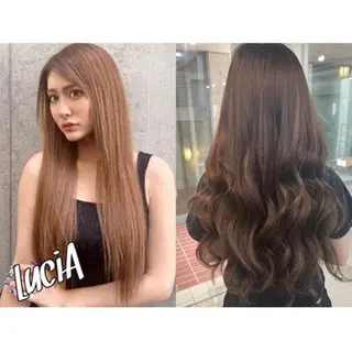 カラー ヘアアレンジ ロング エクステ7:30〜 LuciA\5900のヘアスタイル