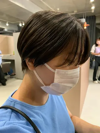 ショート カラー ボブパーマコテ巻き風 パーマNo1深江秀平のヘアスタイル