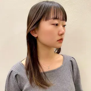 セミロング カラー 似合わせレイヤー/ ケアパーマ/高倉のヘアスタイル