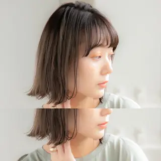ミディアム カラー ボブ/ショート得意 安西駿一 【銀座】のヘアスタイル