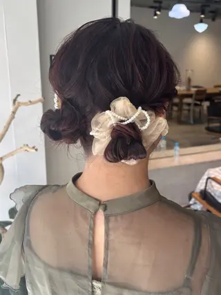 ミディアム ヘアアレンジ 透明感カラー/ヘア アレンジ/あみ🎶のヘアスタイル