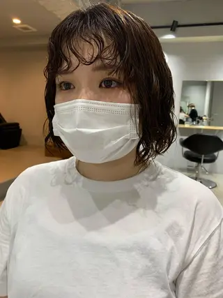 ミディアム パーマ ボブパーマコテ巻き風 パーマNo1深江秀平のヘアスタイル