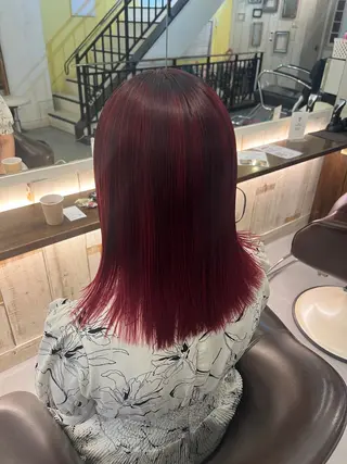 セミロング カラー 柔め透明感血色カラー 暖色/レイヤー/ゆいのヘアスタイル