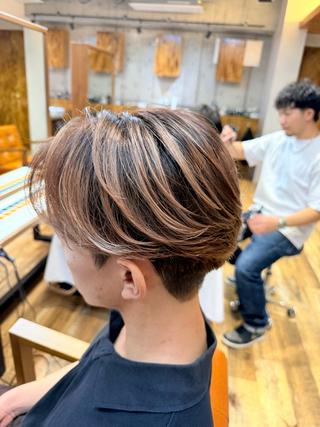 ショート カラー ヘアアレンジ メンズ 縮毛矯正/ハイトーン /艶髪/北 啓吾のヘアスタイル