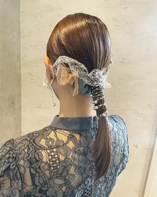 ロング ヘアアレンジ はやしほのか| マンツーマン美容師のヘアスタイル