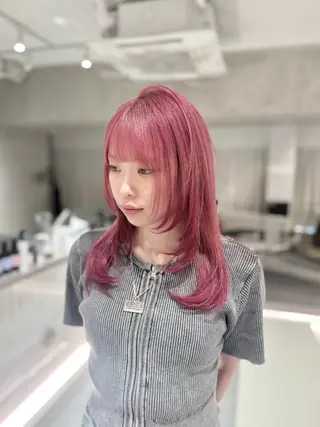 セミロング カラー ツヤ髪/透け感ヘア 💎Nokaのヘアスタイル