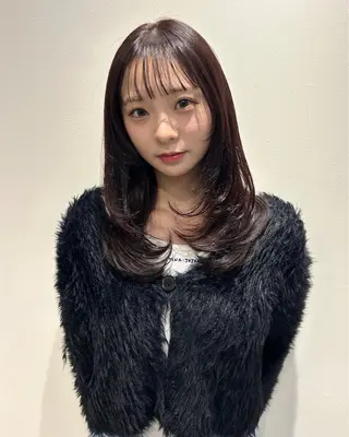 セミロング カラー 田中 遥陽のヘアスタイル