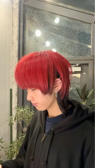 ショート メンズパーマ/ ハイトーン/タニザキのヘアスタイル