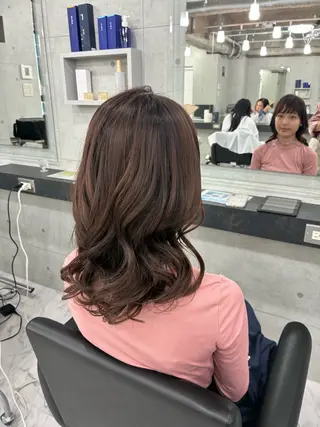 セミロング カラー パーマ Endearing 🌟銀座のヘアスタイル
