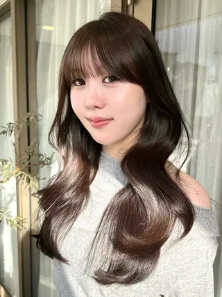 ロング カラー 韓国ヘア🦢🖤 Sayumiのヘアスタイル