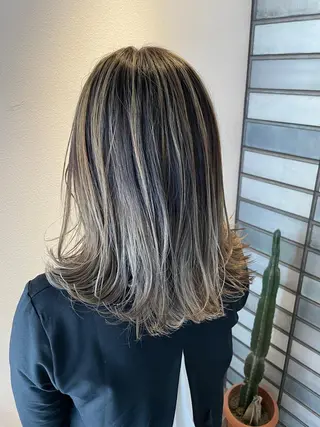 セミロング カラー 福永速人 /メンズパーマのヘアスタイル